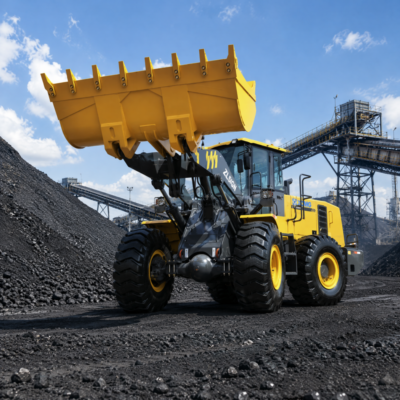 XCMG ZL50GN 5 tonluk ön uç tekerlekli yükleyici 3.2m3 kova inşaat ağır yükleyici